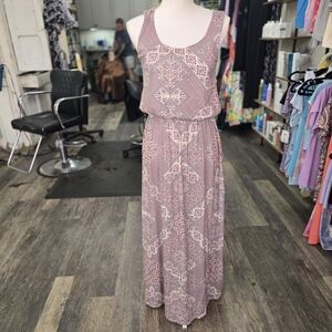APRICOT UK Size 10 (US 8) Dusty Pink Aztec Patterned Sleeveless Maxi Dress